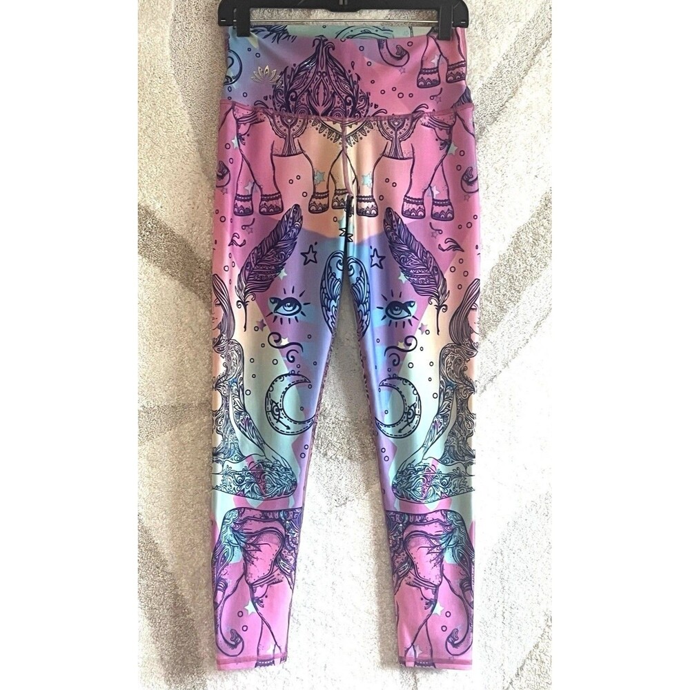 Blissful Energy Colombia Leggings Thick Compression  Vibrant Mandala Boho Yoga S